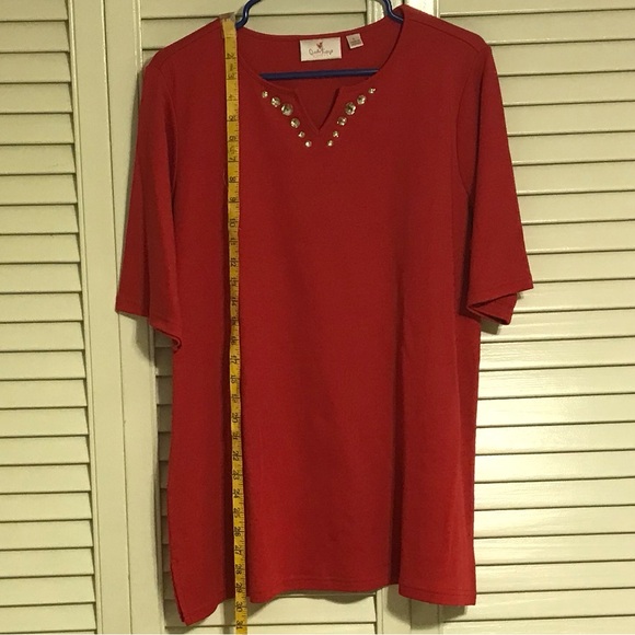 Quacker Factory Rhinestone Top - Picture 2 of 5